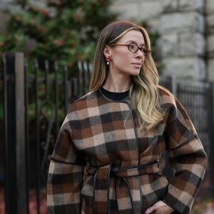 Plaid Brown Women's Blazer